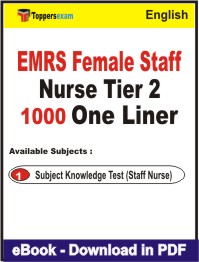 EMRS Female Staff Nurse (Tier 2) One Liner Book PDF in English