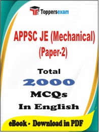 APPSC JE (Mechanical) (Paper-2) PDF Book In English - MCQ / Objective Questions