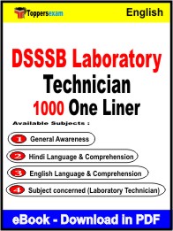 DSSSB Laboratory Technician One Liner Book PDF in English