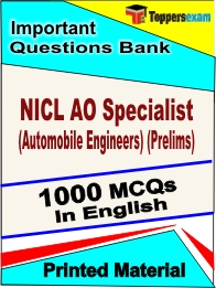 NICL AO Specialist (Automobile Engineers) (Prelims) Book in English - Objective MCQ