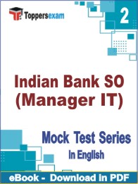 Indian Bank SO (Manager IT) Test PDF Book In English - Question Paper