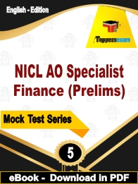 NICL AO Specialist Finance (Prelims)  PDF Book In English - Practice Set