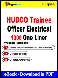 HUDCO Trainee Officer Electrical One Liner Book PDF in English