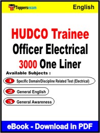 HUDCO Trainee Officer Electrical One Liner Book PDF in English