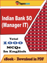 Indian Bank SO (Manager IT) PDF Book in English - MCQ / Objective Questions