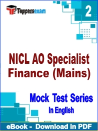 NICL AO Specialist Finance (Mains) PDF Book In English - Question Paper