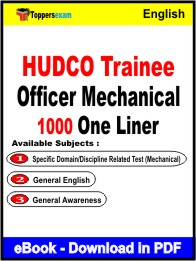 HUDCO Trainee Officer Mechanical One Liner Book PDF in English