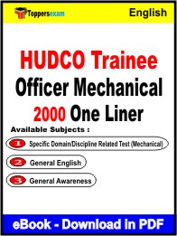 HUDCO Trainee Officer Mechanical One Liner Book PDF in English