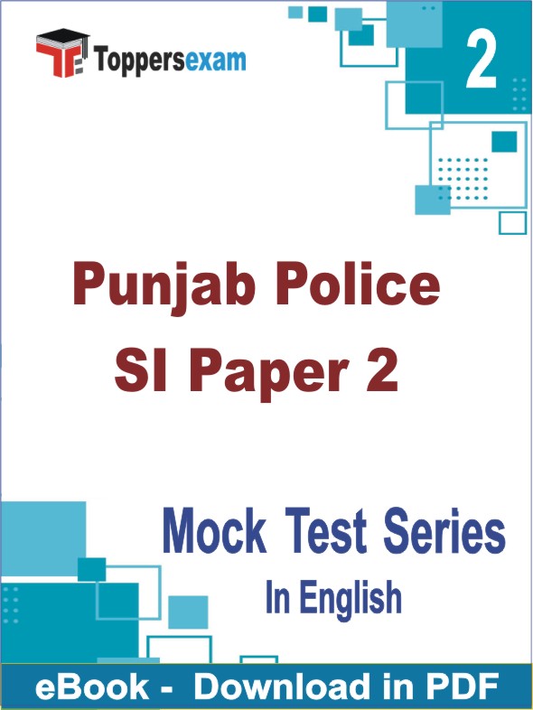 Punjab Police SI Paper 2 Test PDF Book In English - Question Paper