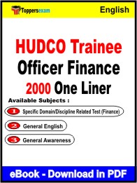 HUDCO Trainee Officer Finance One Liner Book PDF in English