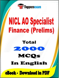 NICL AO Specialist Finance (Prelims) PDF Book In English - MCQ / Objective Questions