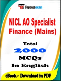NICL AO Specialist Finance (Mains) PDF Book In English - MCQ / Objective Questions
