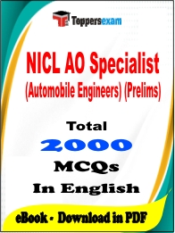 NICL AO Specialist (Automobile Engineers) (Prelims) PDF Book In English - MCQ / Objective Questions