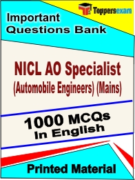 NICL AO Specialist (Automobile Engineers) (Mains) Book in English - Objective MCQ