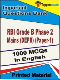 RBI Grade B Phase 2 Mains (DEPR) (Paper-1) Book in English - Objective MCQ