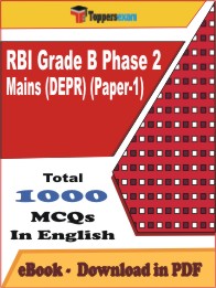 RBI Grade B Phase 2 Mains (DEPR) (Paper-1) PDF Book In English - MCQ / Objective Questions