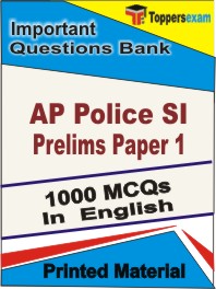 AP Police SI Prelims  (Paper -1) Book in English - Objective MCQ