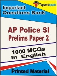 AP Police SI Prelims (Paper -2) Book in English - Objective MCQ