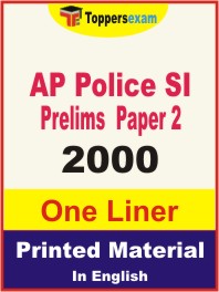 AP Police SI Prelims (Paper -2) One Liner Book in English