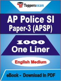 AP Police SI Paper-3 (APSP) One Liner Book PDF in English