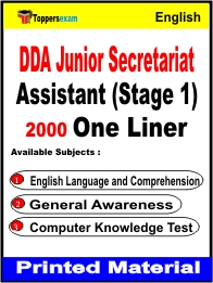 DDA Junior Secretariat Assistant (Stage 1) One Liner Book in English