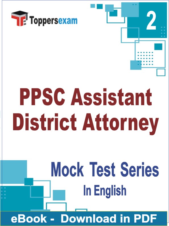 PPSC Assistant District Attorney Test PDF Book In English - Question Paper