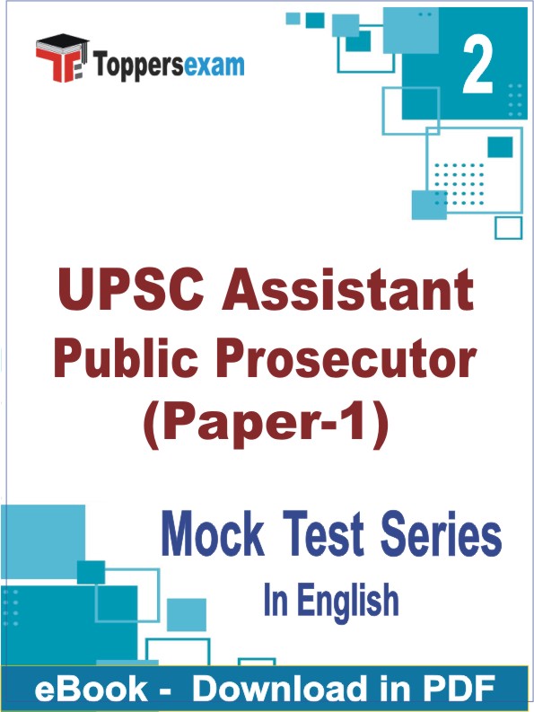 UPSC Assistant Public Prosecutor (Paper-1) Test PDF Book In English - Question Paper