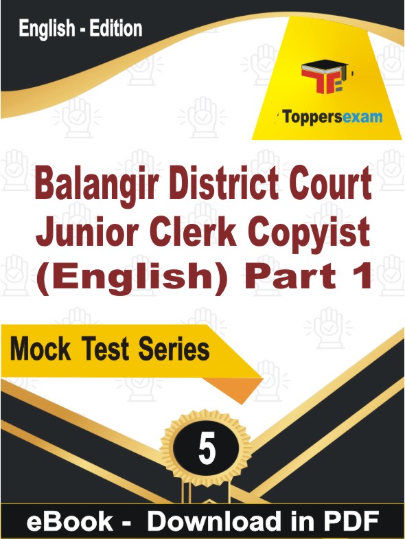 Balangir District Court Junior Clerk Copyist (English) Part 1 Test PDF Book In English - Practice Set