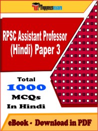 RPSC Assistant Professor (Hindi) Paper 3 PDF Book In Hindi - MCQ / Objective Questions