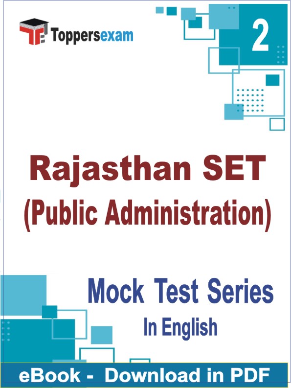 Rajasthan SET (Public Administration) Test PDF Book In English - Question Paper