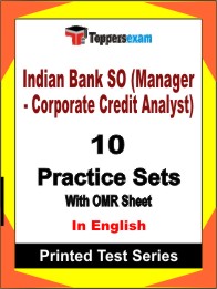 Indian Bank SO (Manager - Corporate Credit Analyst) Book in English - Practice Set