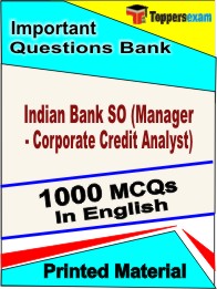 Indian Bank SO (Manager - Corporate Credit Analyst) Book in English - Objective MCQ
