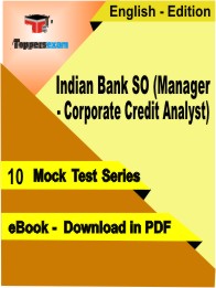 Indian Bank SO (Manager - Corporate Credit Analyst) Test PDF Book in English - Mock Test/Practice Set
