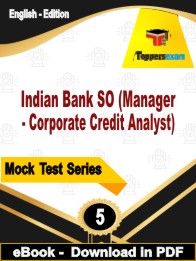 Indian Bank SO (Manager - Corporate Credit Analyst) Test PDF Book In English - Practice Set