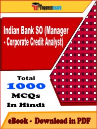 Indian Bank SO (Manager - Corporate Credit Analyst) PDF Book in Hindi - MCQ / Objective Questions