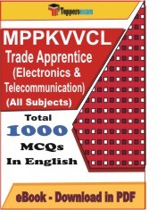 EBook of MPPKVVCL Trade Apprentice (Electronics & Telecommunication), Exam PDF Format in English