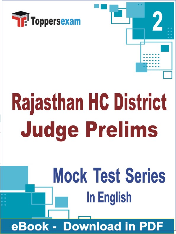 Rajasthan HC District Judge Prelims Test PDF Book In English - Question Paper
