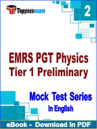 EMRS PGT Physics Tier 1 Preliminary PDF Book In English - Question Paper
