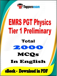 EMRS PGT Physics Tier 1 Preliminary PDF Book In English - MCQ / Objective Questions