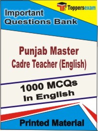Punjab Master Cadre Teacher (English) Book in English - Objective MCQ