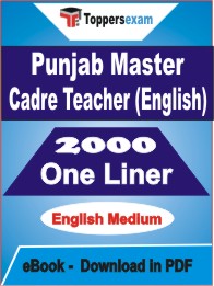 Punjab Master Cadre Teacher (English) One Liner Book PDF in English