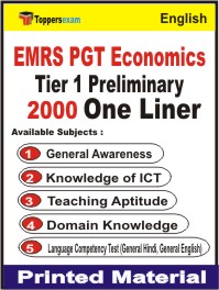 EMRS PGT Economics (Tier-1) Preliminary One Liner Book in English