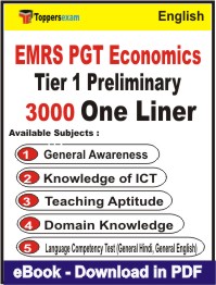 EMRS PGT Economics (Tier-1) Preliminary One Liner Book PDF in English