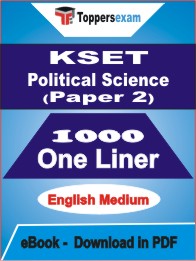 KSET Political Science Paper 2 One Liner Book PDF in English