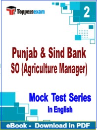 Punjab & Sind Bank SO (Agriculture Manager) Test PDF Book In English - Question Paper