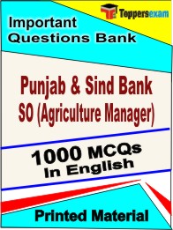 Punjab & Sind Bank SO (Agriculture Manager)  Book in English - Objective MCQ