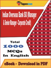 Indian Overseas Bank SO (Manager & Senior Manager - Corporate Credit) PDF Book In English - MCQ / Objective Questions
