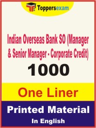 Indian Overseas Bank SO (Manager & Senior Manager - Corporate Credit) One Liner Book in English