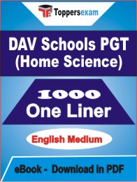 DAV Schools PGT (Home Science) One Liner Book PDF in English