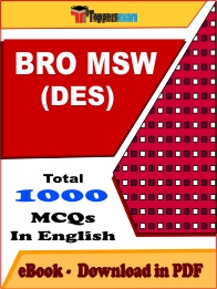 BRO MSW (DES) PDF Book In English - MCQ / Objective Questions